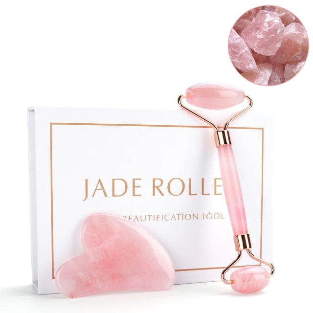 Jade Natural Facial Roller and Gua Sha Set